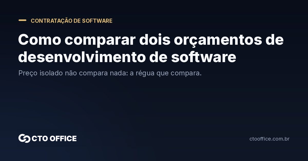 Como comparar dois orçamentos de desenvolvimento de software